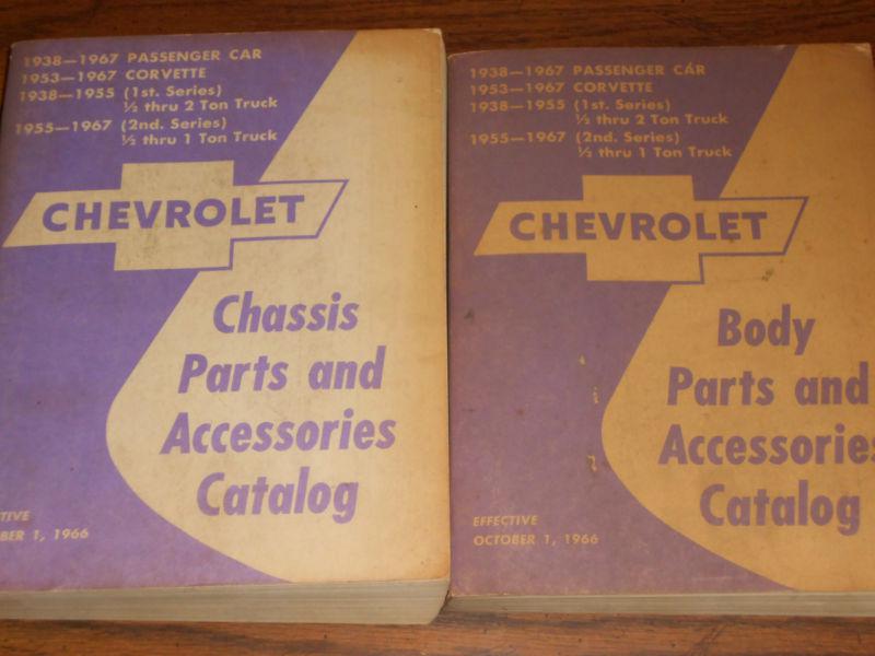 1938-1967 chevy car & truck  parts book set / nice orig. chassis & body books