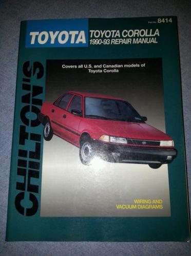 Chilton's toyota corolla 1990-93 repair manual