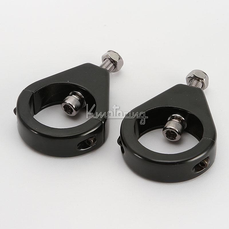 Black 41mm turn signal relocation fork clamp for harley dyna sportster softail 