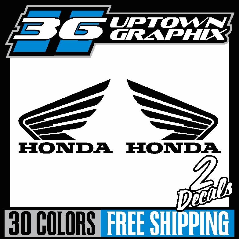 Honda wing motorcycle / powersports decals / vinyl stickers (2) 4 x 5 
