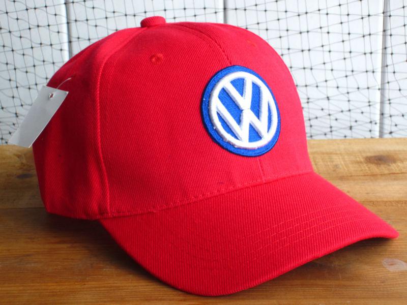 New nwt volkswagen logo red baseball golf fishing hat cap automobile car truck @