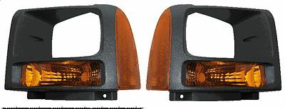 05-07 ford pickup turn signal lamp light blinker assembly pair set lh+rh w/bezel