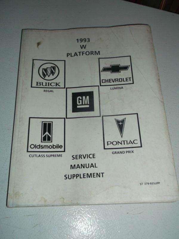 Factory 1993 gm w platform oem service manual supplement