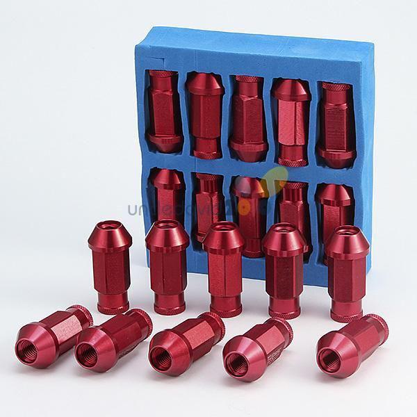 20pcs m12x1.5 red jdm aluminum tuner wheel lug nut honda acura toyota lugnuts