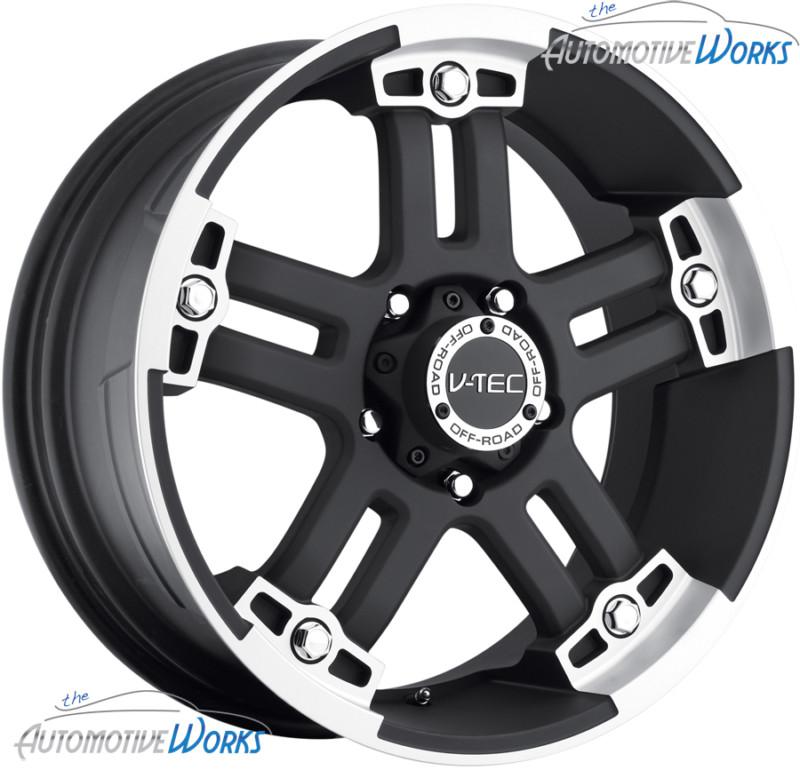 1 - 18x9 v-tec warlord 8x170 +18mm matte black machined wheel rim inch 18"