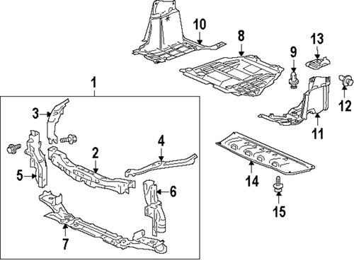 Honda oem 91514tm8003 radiator support-splash shield clip