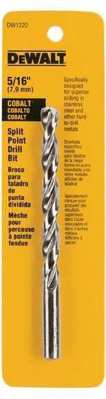 Dewalt tools dew dw1220 - drill bit, cobalt - split point; wood, metal or pla...