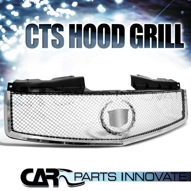 2003-2007 cadillac cts front chrome abs hood grill grille+stainless steel mesh