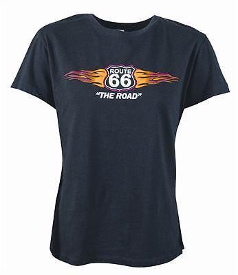 Genuine hotrod hardware t-shirt cotton black route 66 logo women's medium each