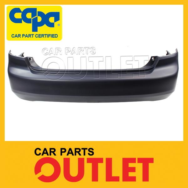 2003-2005 accord sedan rear bumper cover v6 primed black plastic capa certified