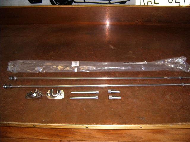 New 1928-1931 ford model a polished stainless steel radiator support rods, 26"