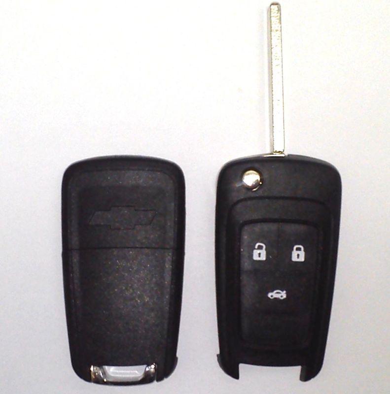 Chevrolet cruze 3 buttons remote flip key fob case shell & key blank