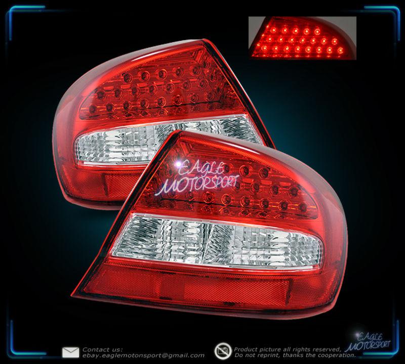 2003-2005 chrysler sebring 2d 2dr coupe led red clear tail lights rear lamps