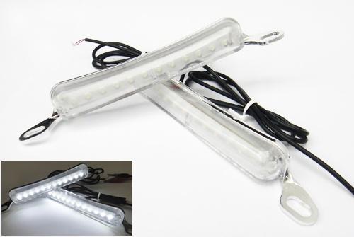 2x bolt on 12 led white license plate light lamp drl chrome car suv pickup truck