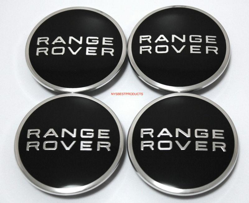 Range rover gloss black wheel center caps - brand new - 63mm