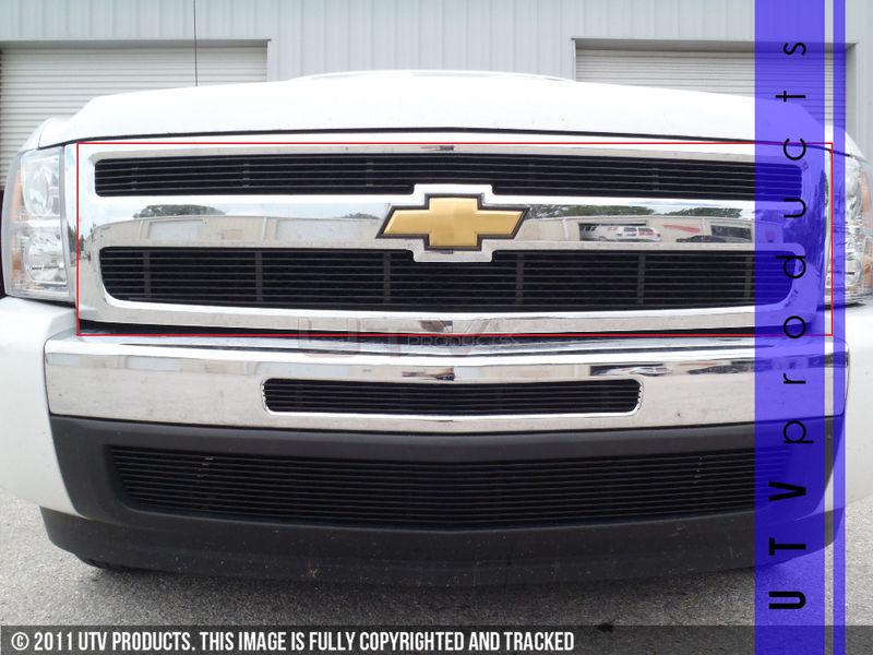 2007 - 2013 chevy silverado 2pc upper billet grille 1500 black custom grille 07 