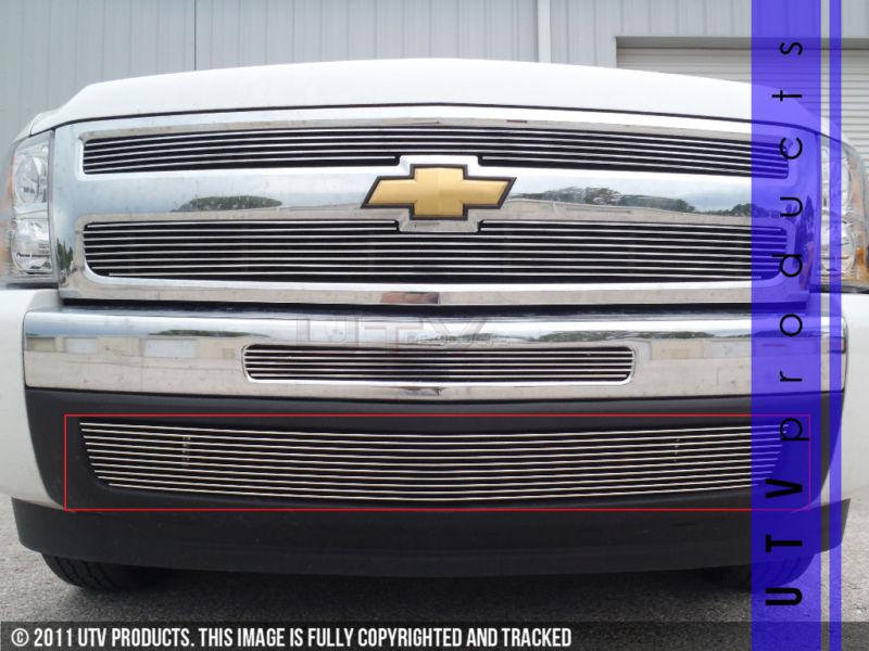 2007 - 2013 chevy silverado 1pc bumper billet grille chrome kit 1500 custom