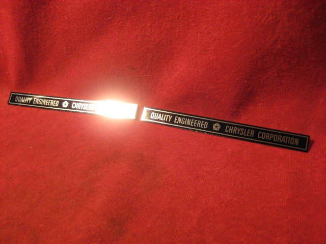 Nos 1965-1980? dodge chrysler plymouth door sill tags mopar 1966 1967 1969 1970?