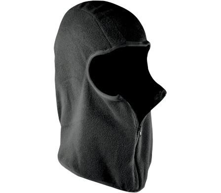 Zan headgear black microfleece balaclava with zipper biker snow atv headgear