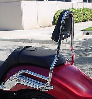 Mc enterprises sissy bar with non-studded pad chrome for yamaha stryker 2011-12