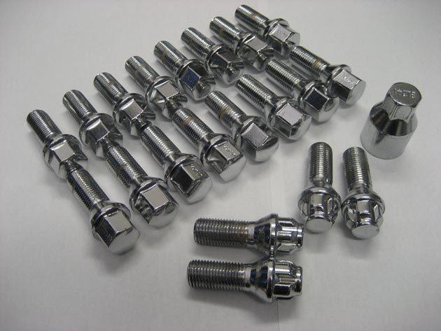 14x1.5 chrome lug bolts lock combo cone 28mm for mercedes aftermarket wheels 