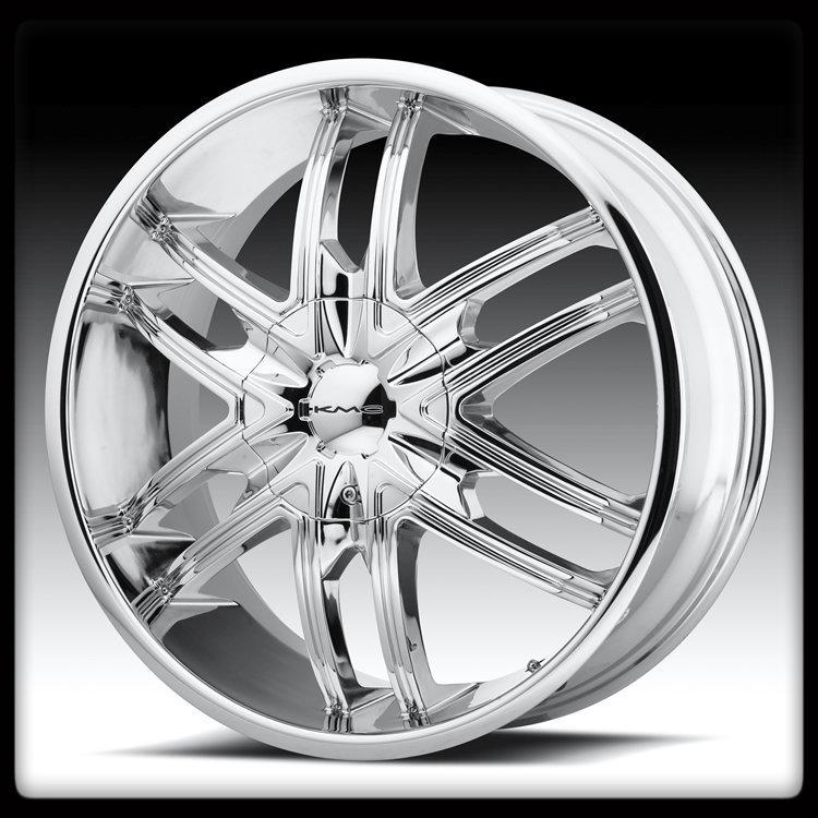 22" x 9.5" kmc splinter km678 chrome escalade yukon armada frontier wheels rims