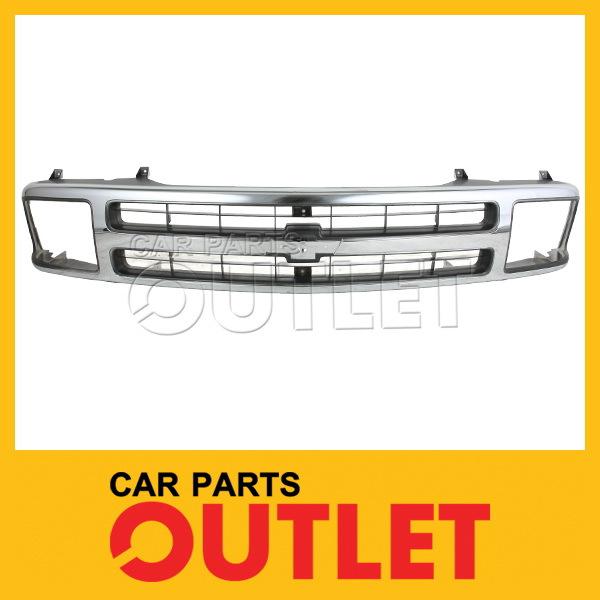 1995-1997 s10 blazer chrome grille/dark argent grey insert part w/o sealed beam