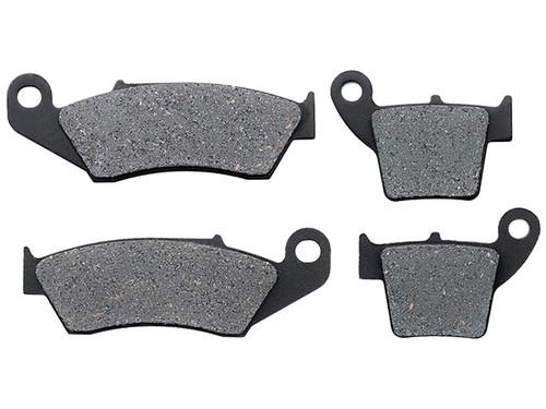 Front + rear carbon kevlar organic nao brake pads for 2005-2011 honda crf 450 x