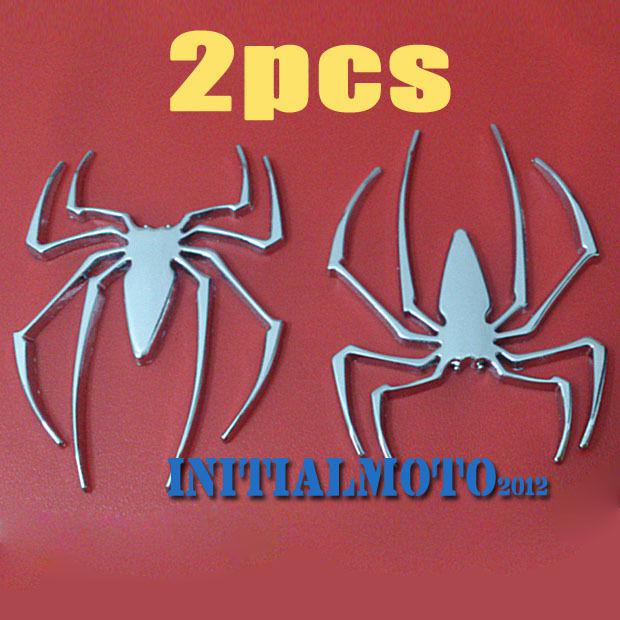 2pcs suv truck spider chrome silver badge sticker logo emblem marker cover trim