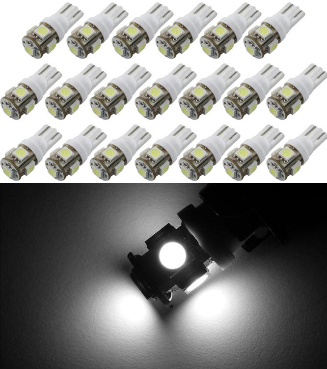 20 pcs white led license plate dome map light bulbs 168 194 2825 t10 wholesale d