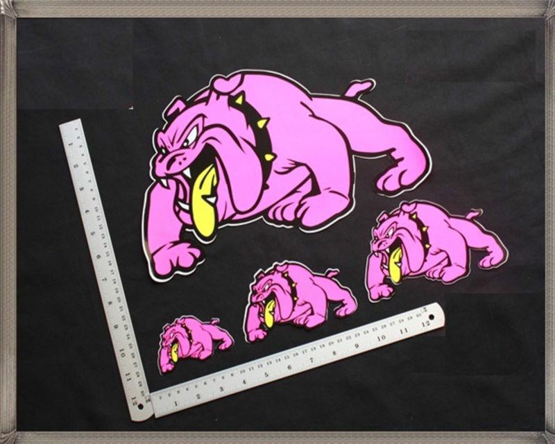 A80 bull-dog 4 stickers set (pink color and left-pointing)