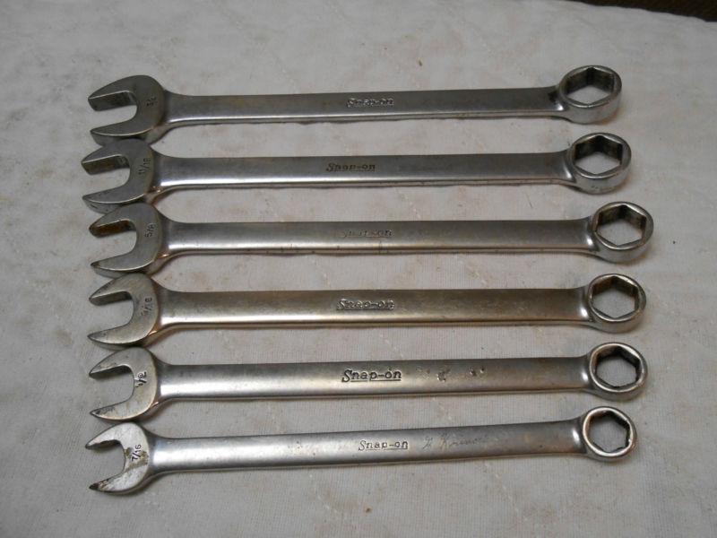 Snap on combination wrench set 6pc. 7/16" - 3/4" 6 point