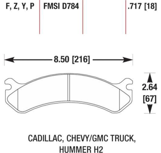 Hawk 2-wheel set brake pad rear new chevy savana avalanche full size hb322p.717