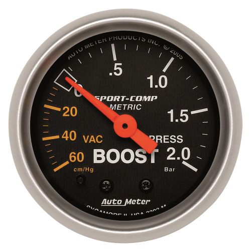 Auto meter 3303-m sport-comp; mechanical boost/vacuum gauge