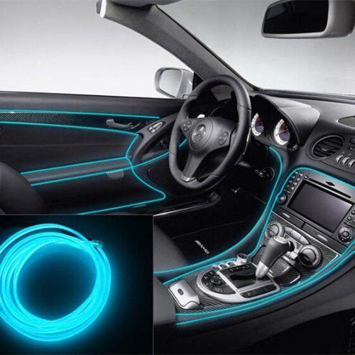 Car 2m panel neon lamp strip decorative atmosphere ice blue oled cold el light