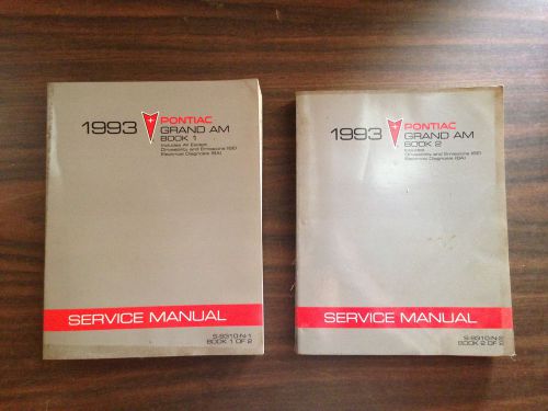 1993 pontiac grand am service manual -- book 1 &amp; 2 -- s-9310-n-1 s-9310-n-2