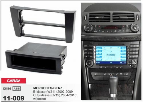 Carav 11-009 1-din car radio fascia dash kit frame mercedes e w211 - cls c219