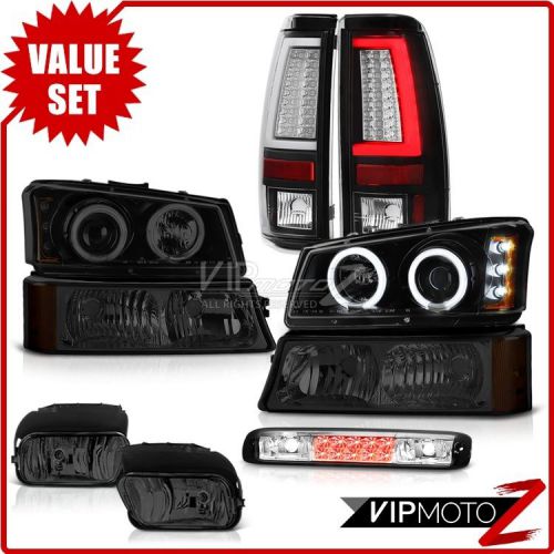 03-06 silverado 2500hd tail lamps fog bumper lamp third brake headlamps ccfl rim