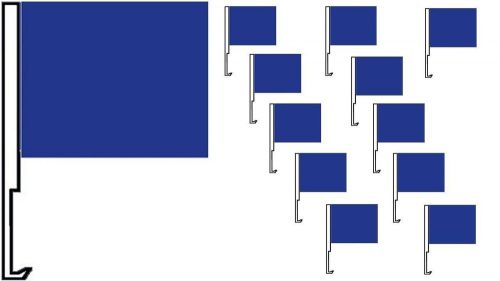 Car dealer supplies 12 car window clip on flags solid dark blue banner