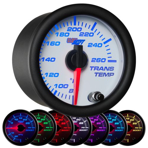 Glowshift 52mm white 7 color electric trans temperature gauge w temp sender