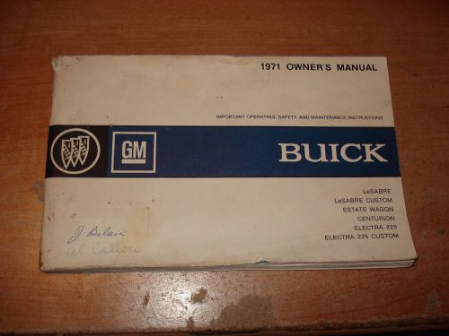 1971 buick owners manual original rare lesabre electra