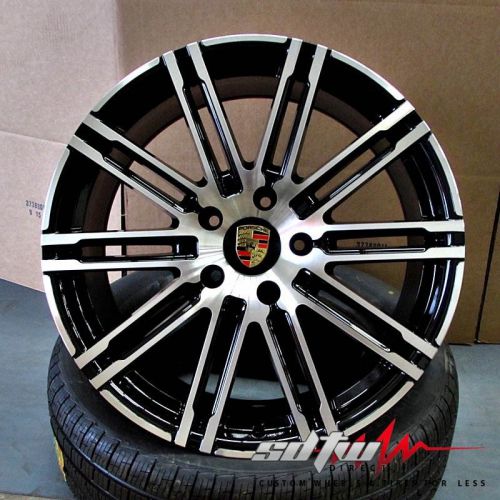 20&#034; porsche cayenne audi q7 volkswagen touareg style gloss black machined wheels