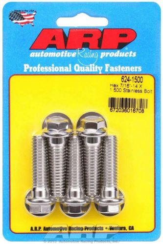Arp universal bolt 7/16-14 in thread 1.500 in long stainless 5 pc p/n 624-1500