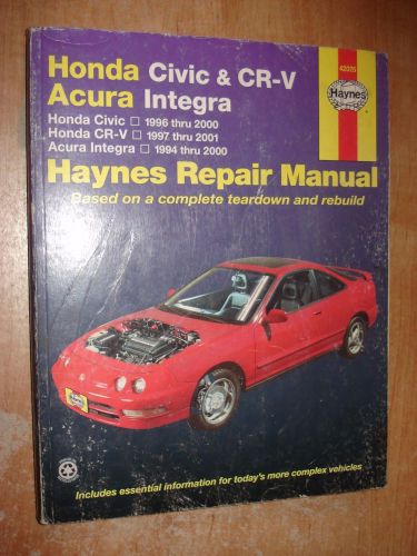 1996-2000 honda civic crv service manual shop book repair 1994-00 acura integra