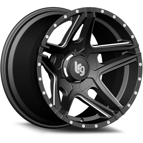 20x12 black milled lrg 109 8x6.5 -44 rims couragia mt 35x12.5x20 tires