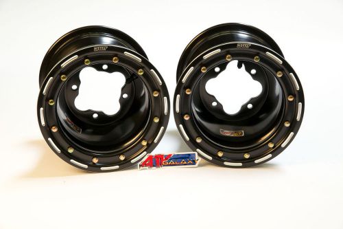 Dwt g2 black rear beadlock rims wheels 9&#034; 4/115 yfz450 yfz450r raptor 700 250