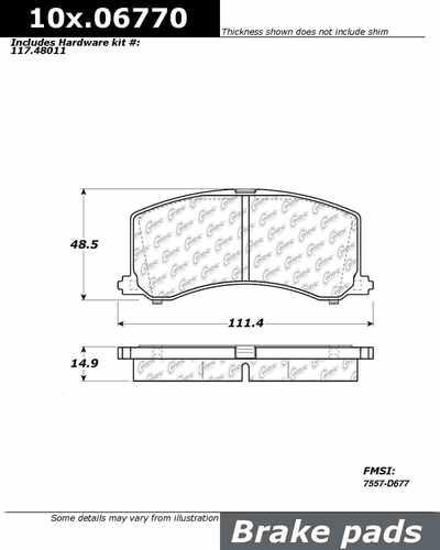 Centric 105.06770 brake pad or shoe, front