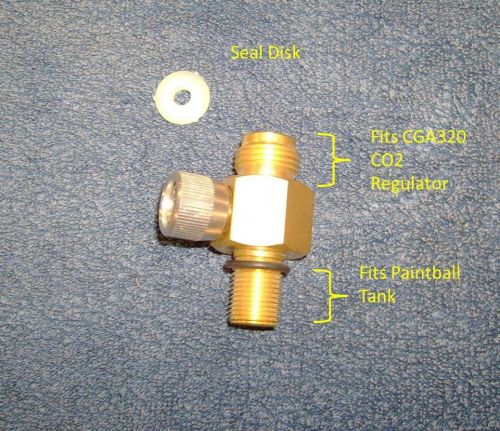 Co2 on_off valve mates cga320 regulator to paintball tank