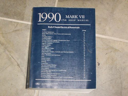 1990 lincoln mark vii 7 shop service repair manual book bill blass lsc 5.0l v8