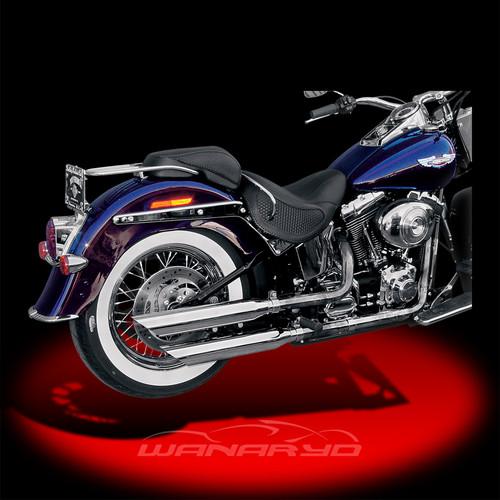 Drag specialties 3" slip-on mufflers, slash down 2007-2013 harley flstsb flstn